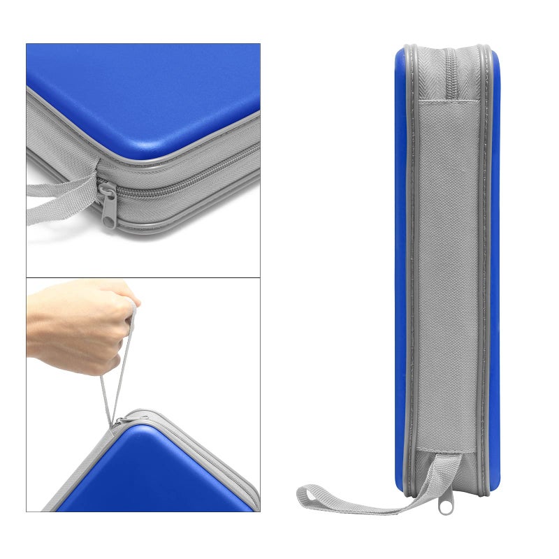 Siveit CD Case Holder, 80 Capacity CD/DVD Case Holders Wallet Hard Plastic CD DVD Disc Cases Storage Binder for Car Home Office Travel (Blue) - Image 3